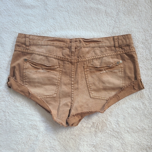 Free People Irreplaceable Brown Denim Shorts 30 - Picture 7 of 12